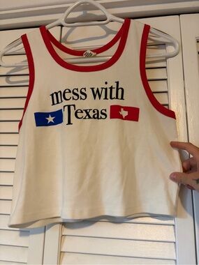 Mess With Texas Red-Trim Women’s Tank Top